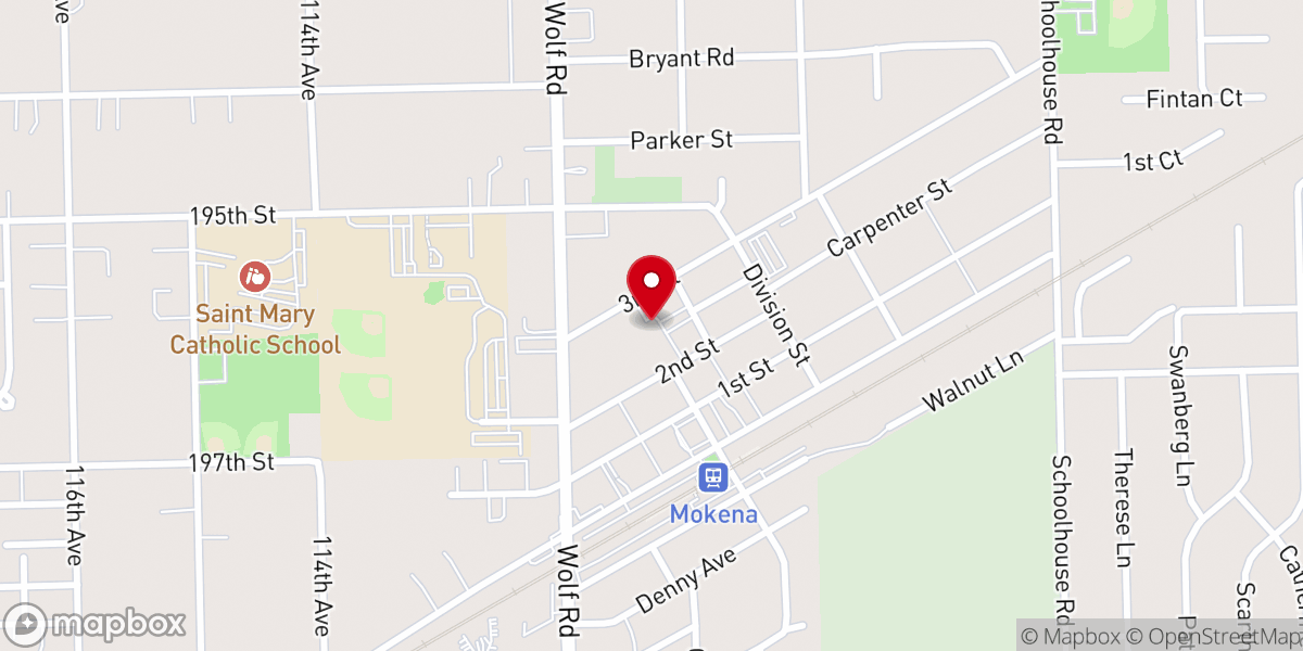 Map showing location of St. John's United Church of Christ