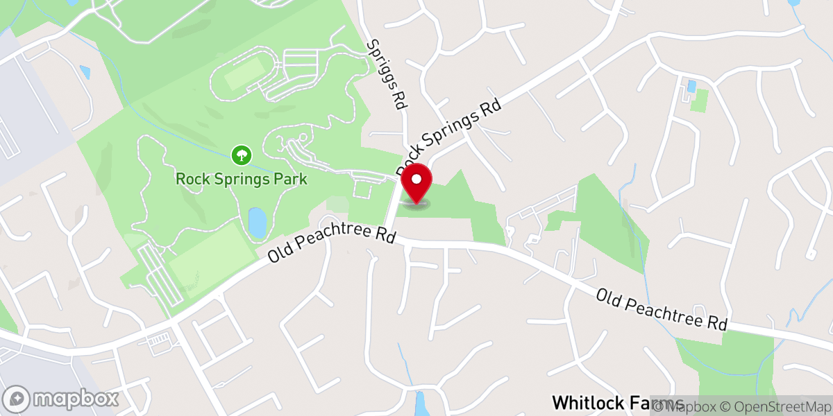 Map showing location of Rock Springs Full Gospel Church