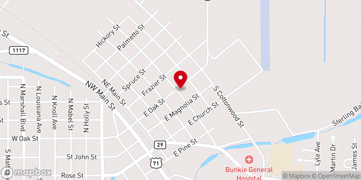 Map showing location of Salem Baptist Church