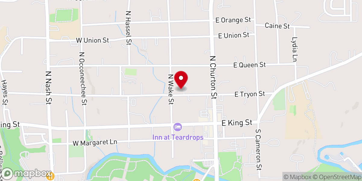 Map showing location of Hillsborough United Methodist Church
