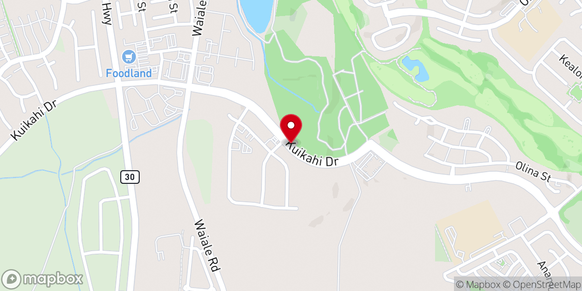 Map showing location of Kahului Hawaii Temple