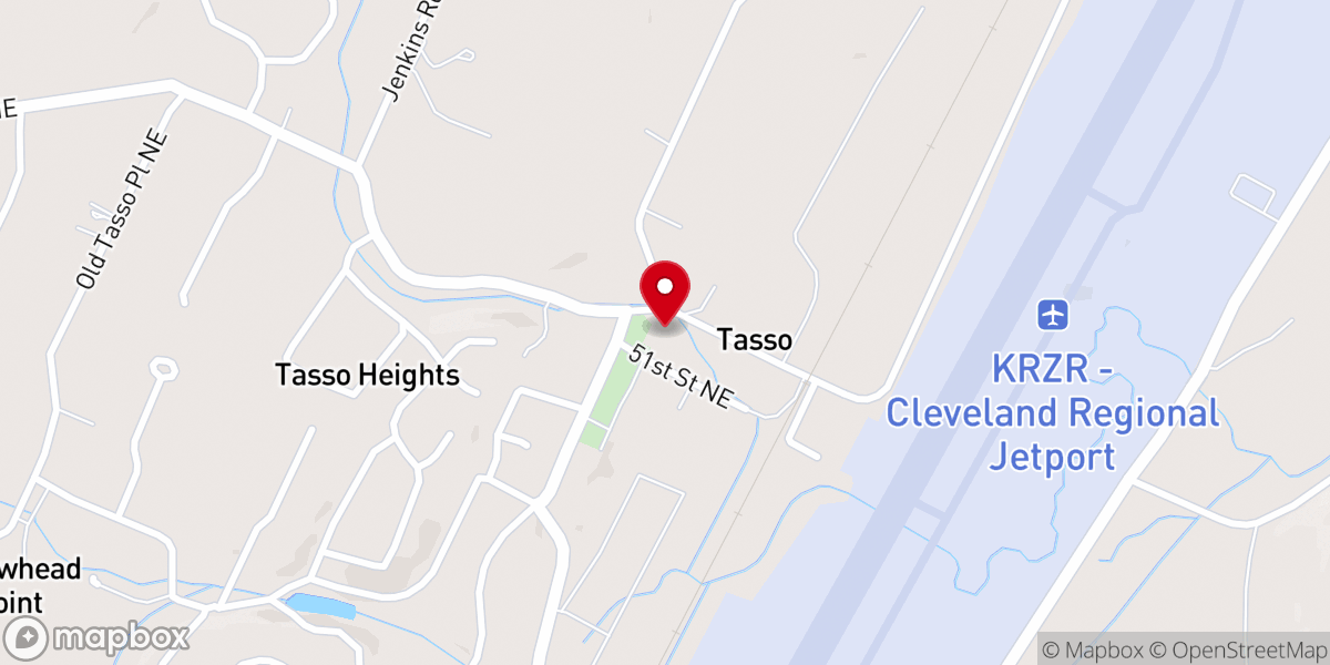 Map showing location of Tasso Methodist Church