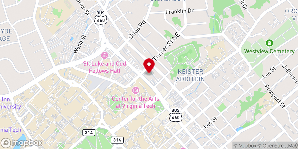 Map showing location of Church on Main