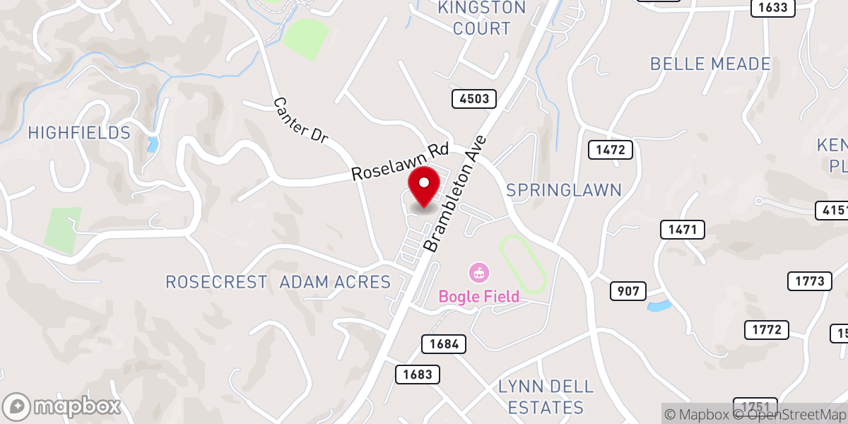 Map showing location of Cave Spring Baptist Church
