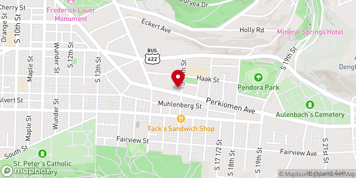 Map showing location of St. Paul Lutheran Chruch