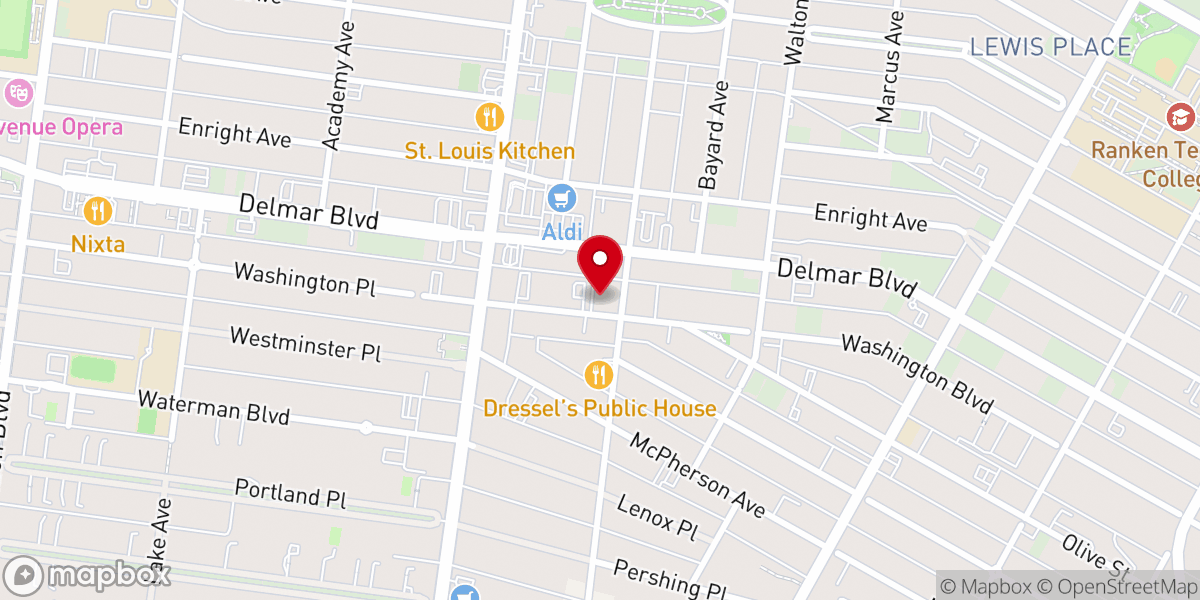 Map showing location of Central West End Church