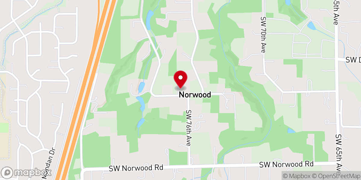 Map showing location of Norwood Bible Church