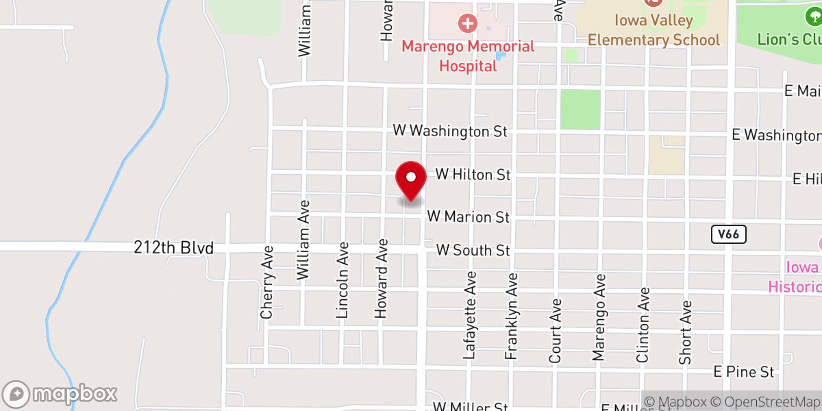 Map showing location of St Patrick Catholic Church
