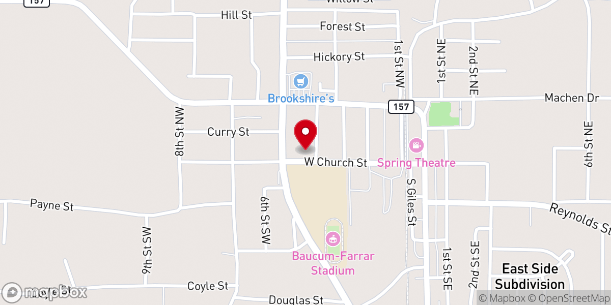 Map showing location of Springhill Global Methodist Church
