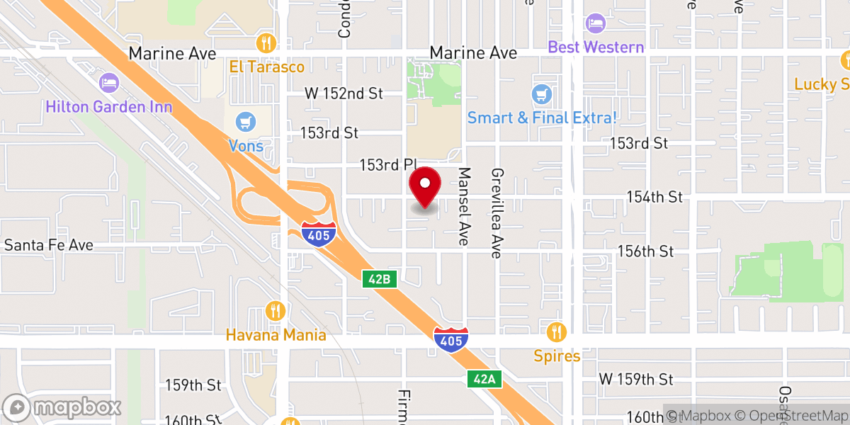 Map showing location of Lawndale Foursquare Church