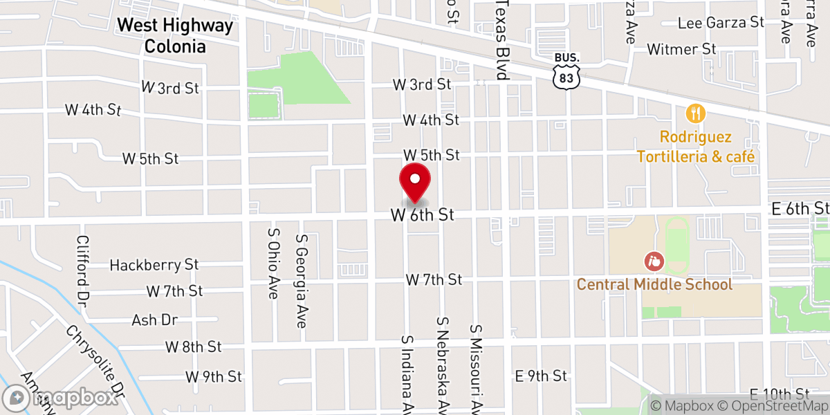 Map showing location of Mid Valley Church of the Nazarene