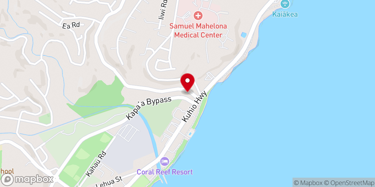 Map showing location of Church The Light of the World Kapa'a