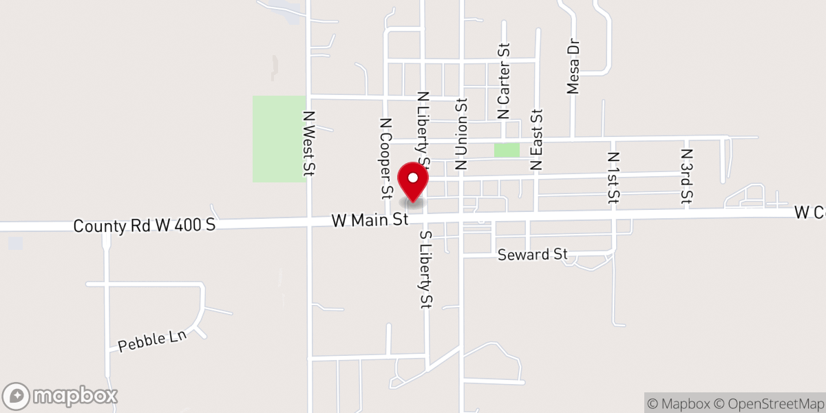 Map showing location of Main Street Christian Church