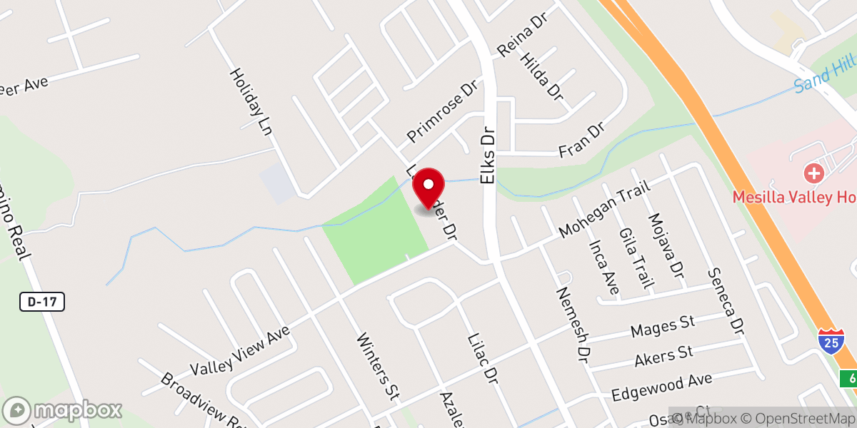 Map showing location of Valley View Baptist Church