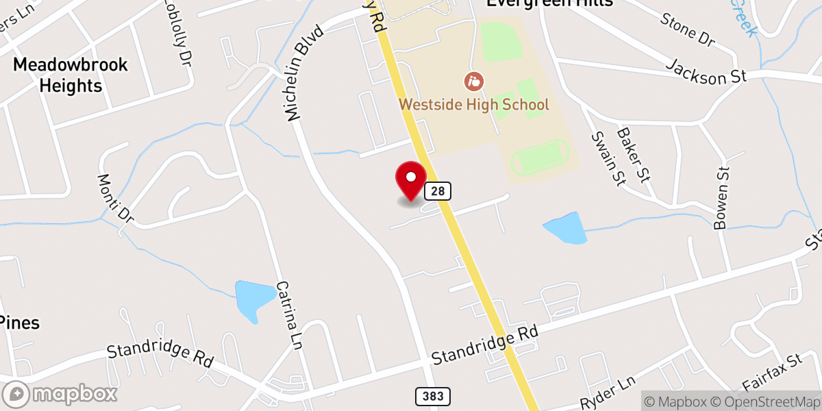 Map showing location of New Life Christian Center