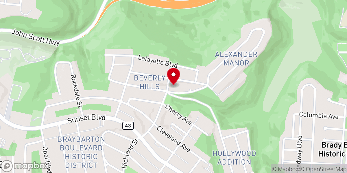 Map showing location of Holy Family Catholic Church
