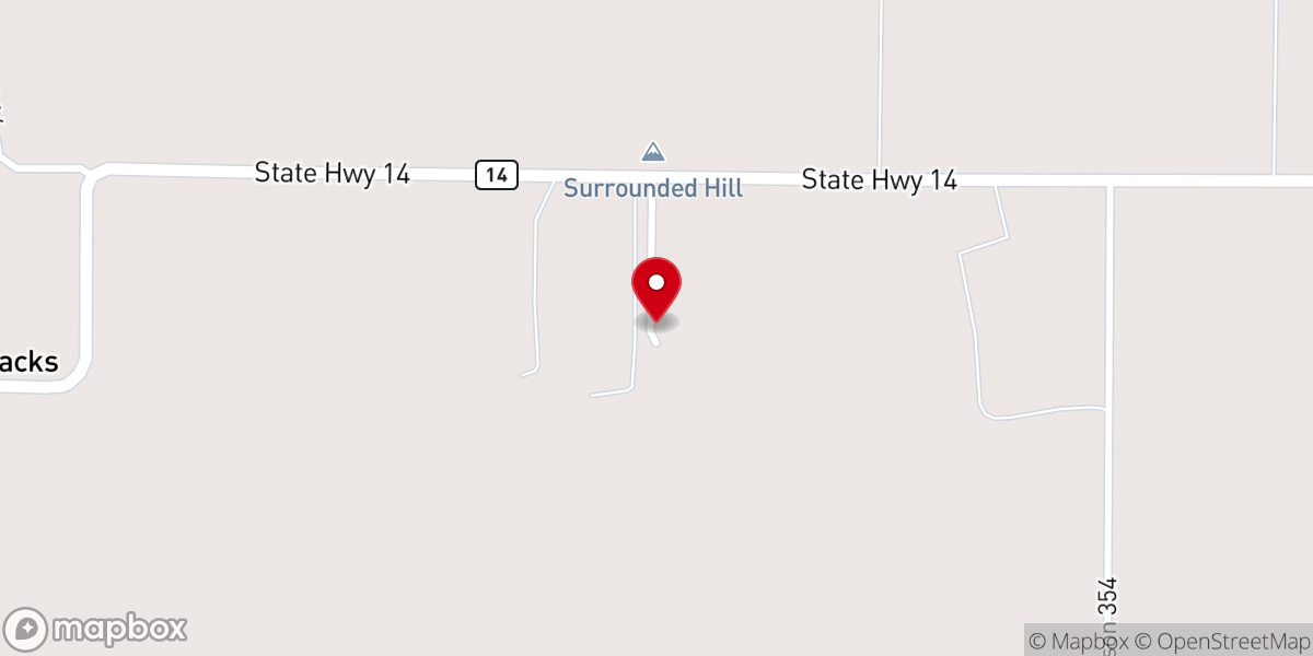 Map showing location of Surrounded Hill Baptist Church