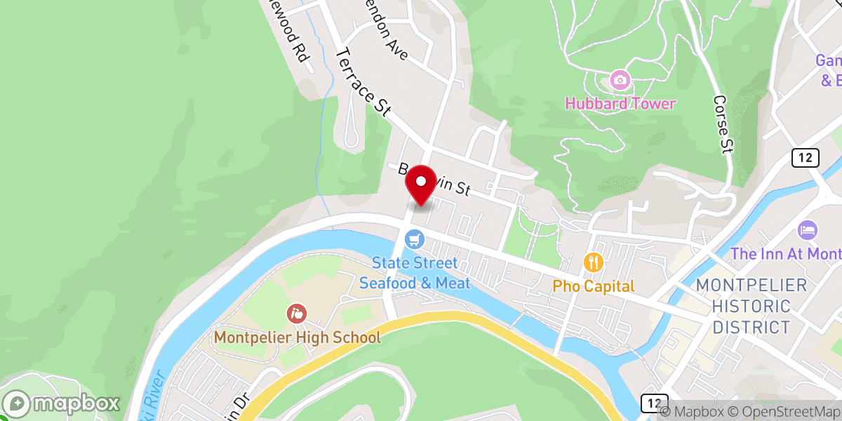 Map showing location of First Church of Christ Scientist
