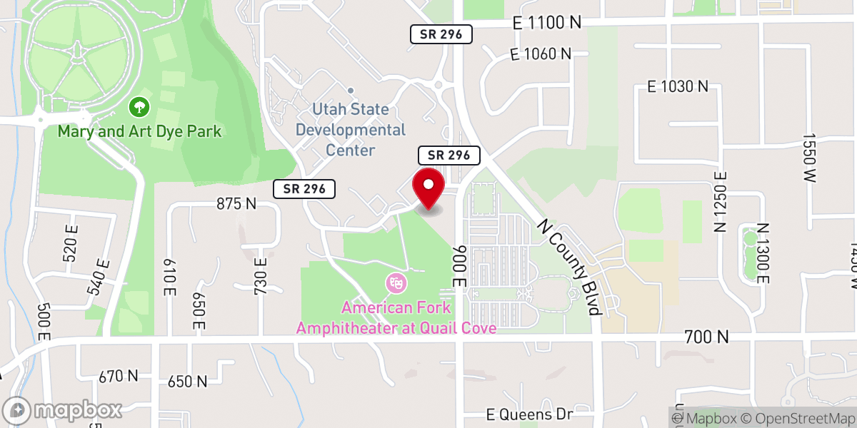 Map showing location of FamilySearch center