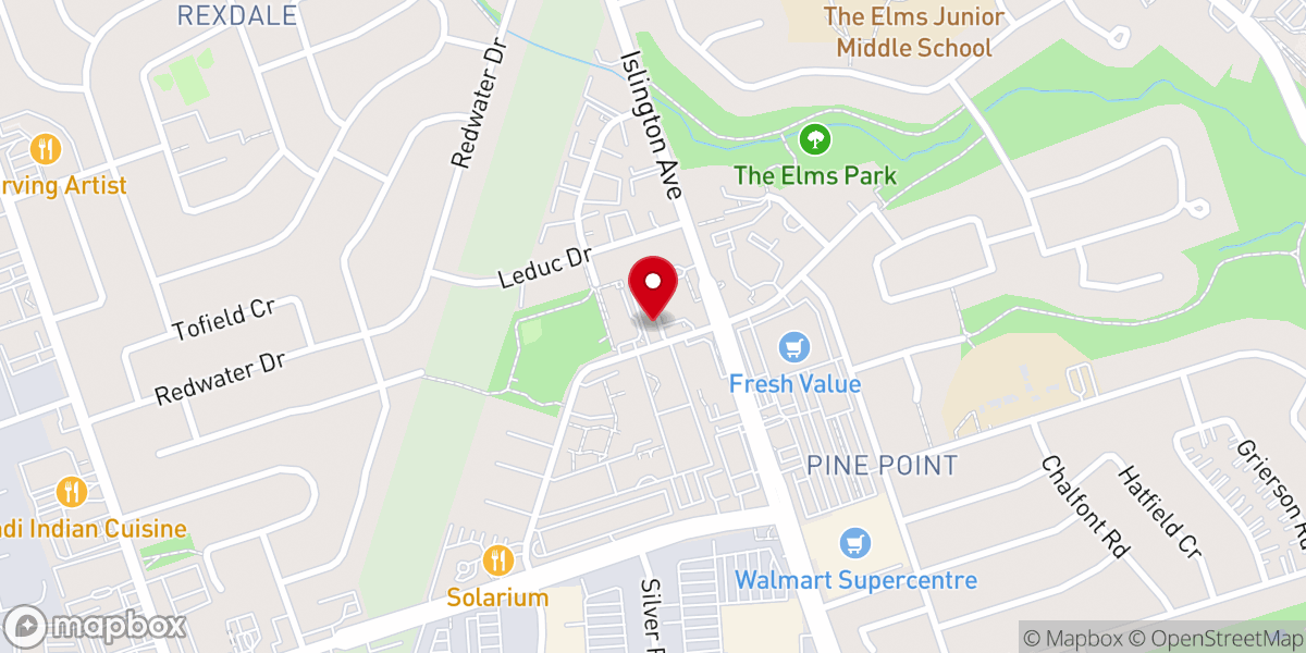 Map showing location of Rexdale Gospel Hall