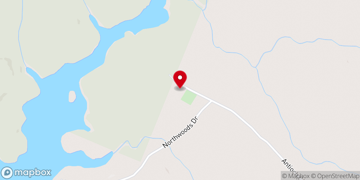 Map showing location of Antioch Baptist Church