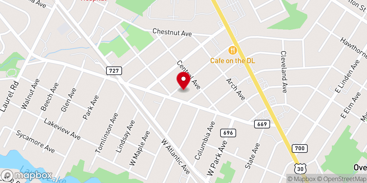 Map showing location of Holy Family Episcopal Church