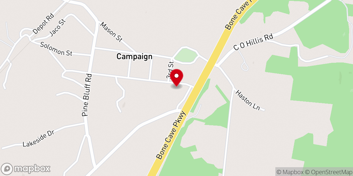Map showing location of Campaign Church of God