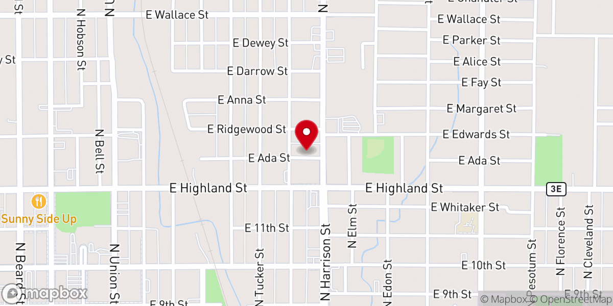 Map showing location of Emmanuel Pentecostal Church