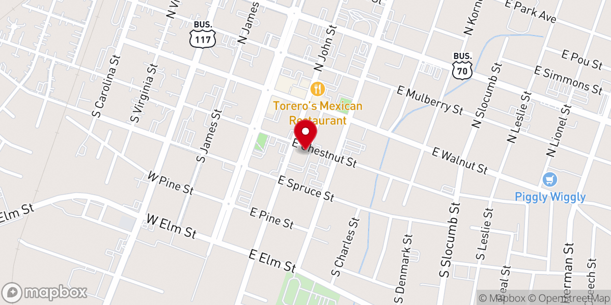 Map showing location of Saint Paul Methodist Church