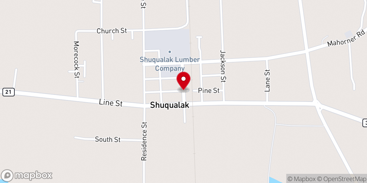 Map showing location of Shuqualak City Mayor