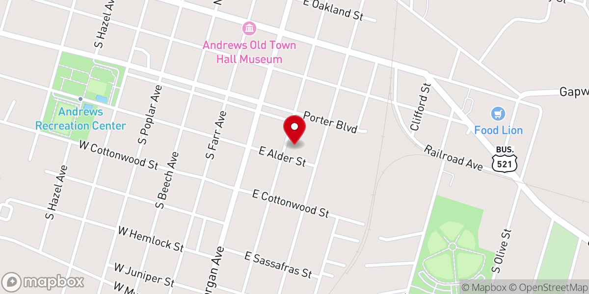 Map showing location of Trinity United Methodist Church