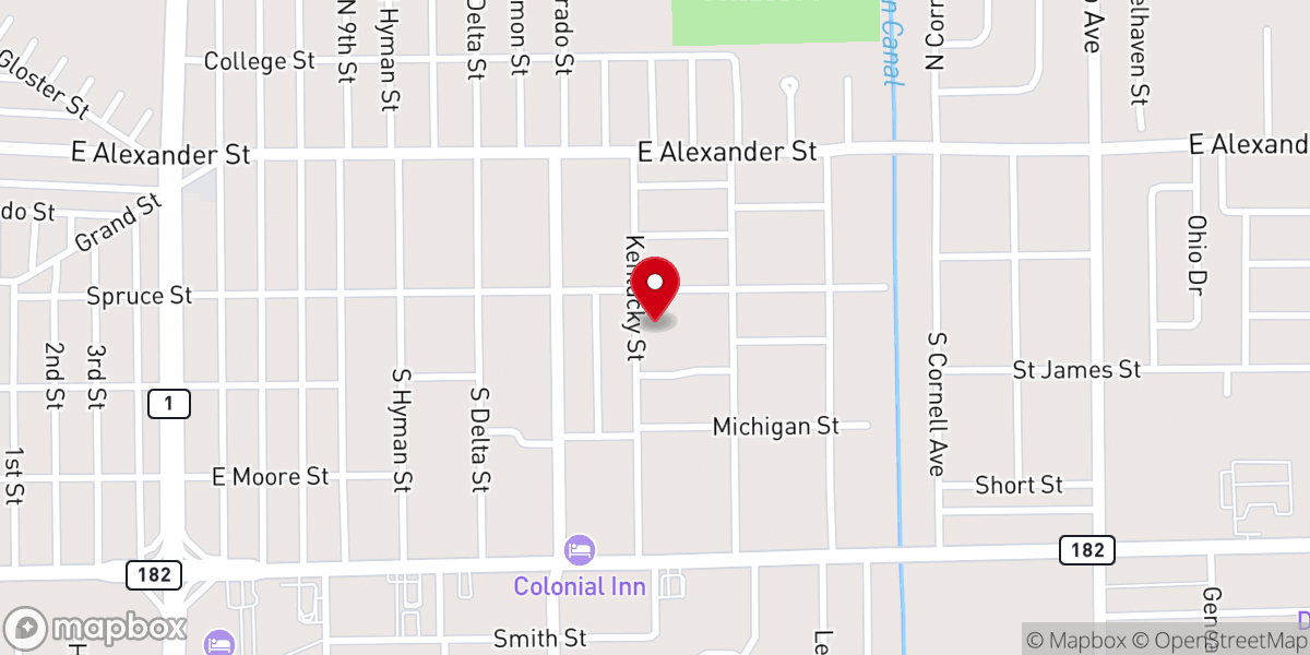 Map showing location of Ball Temple AME Church