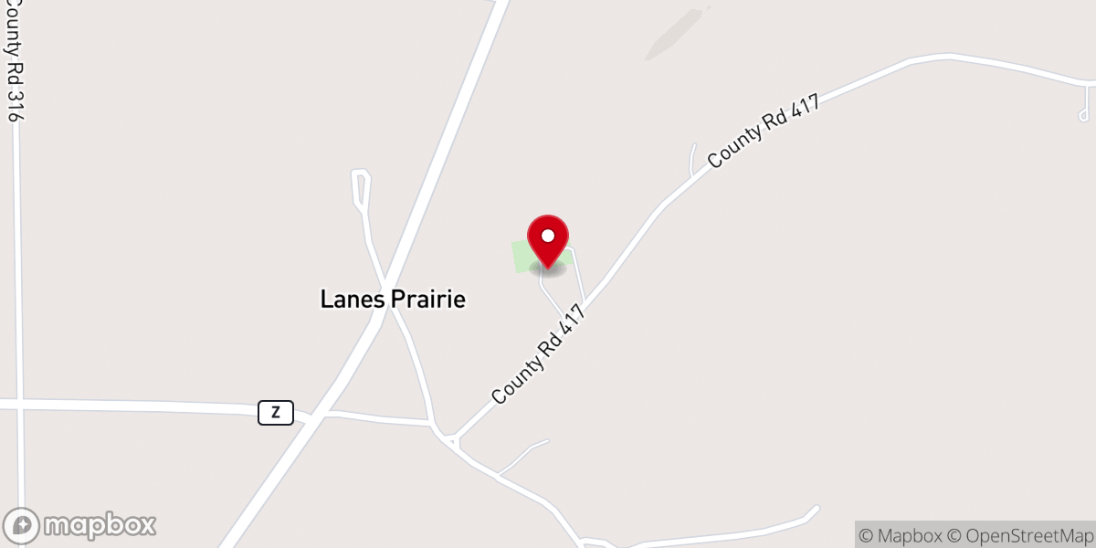 Map showing location of Skaggs Chapel