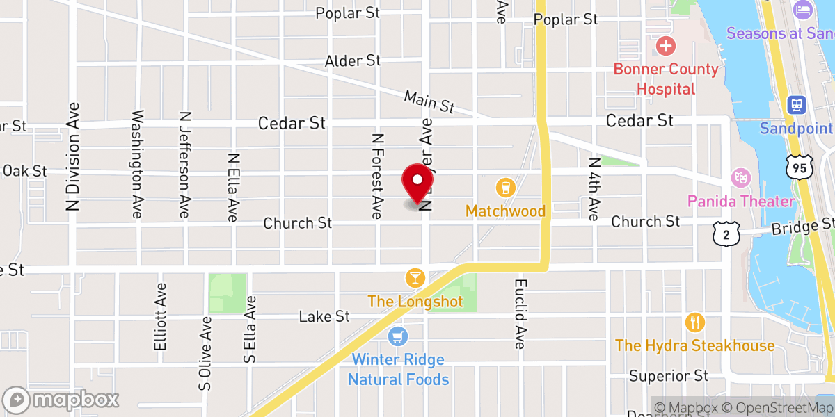 Map showing location of River of Life Church