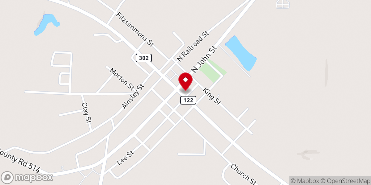 Map showing location of New Brockton Baptist Church