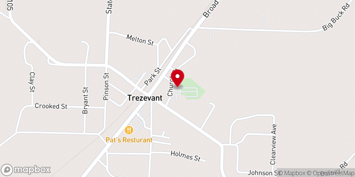 Map showing location of Trezevant United Methodist Church