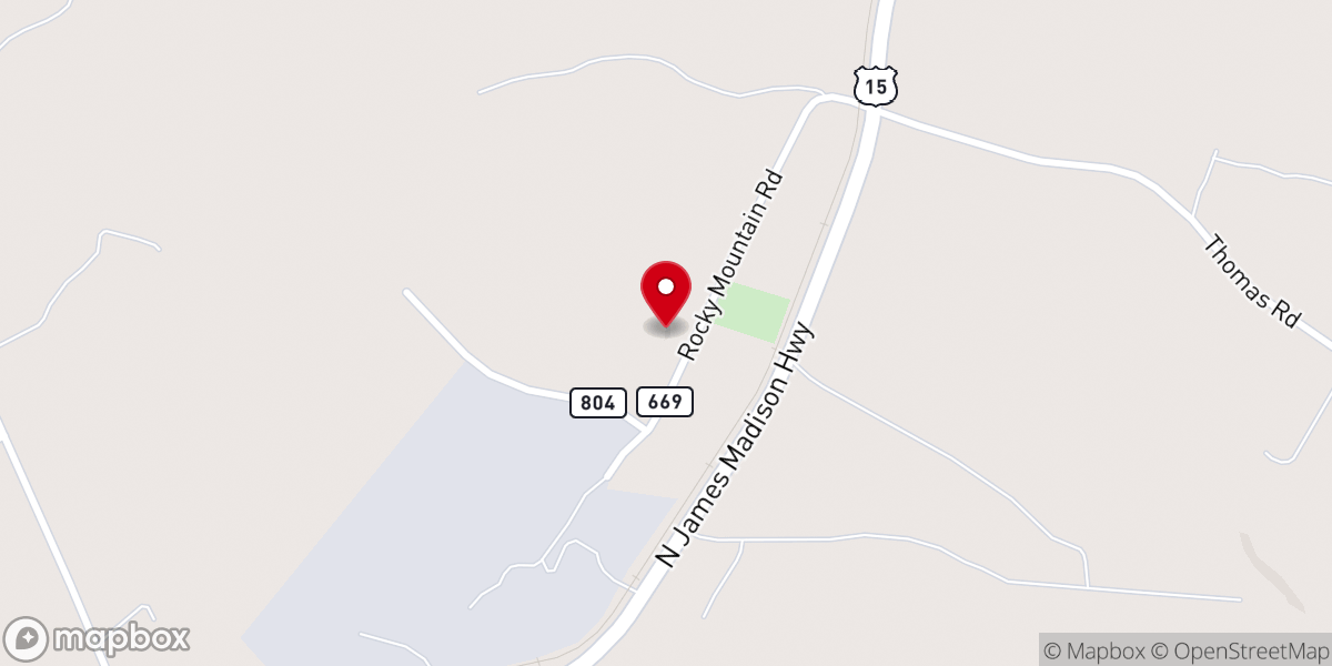 Map showing location of Rocky Mount UMC