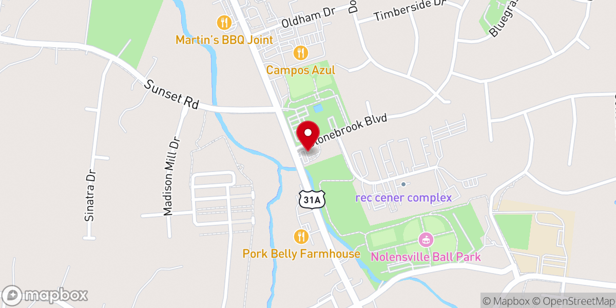 Map showing location of Mill Creek Church of Christ