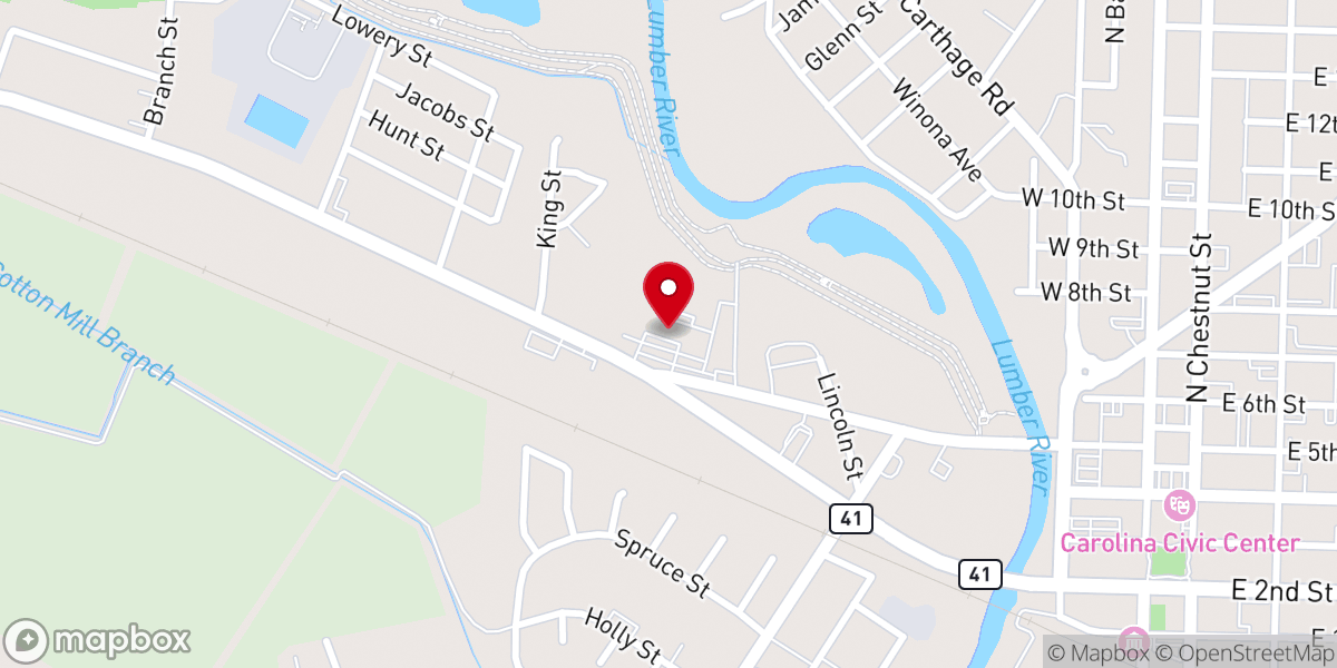 Map showing location of Robeson County Church & Community Home Store