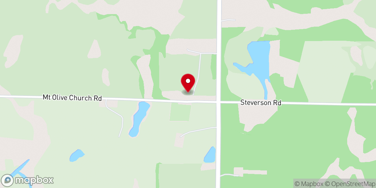 Map showing location of Mount Olive Church