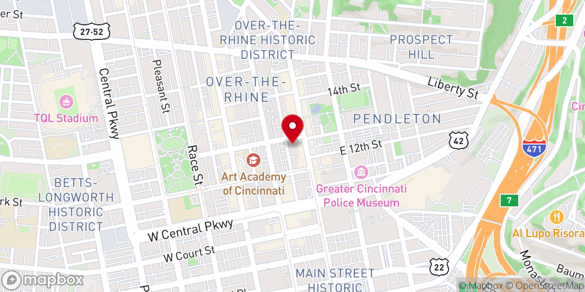 Map showing location of Old St. Mary's Catholic Church