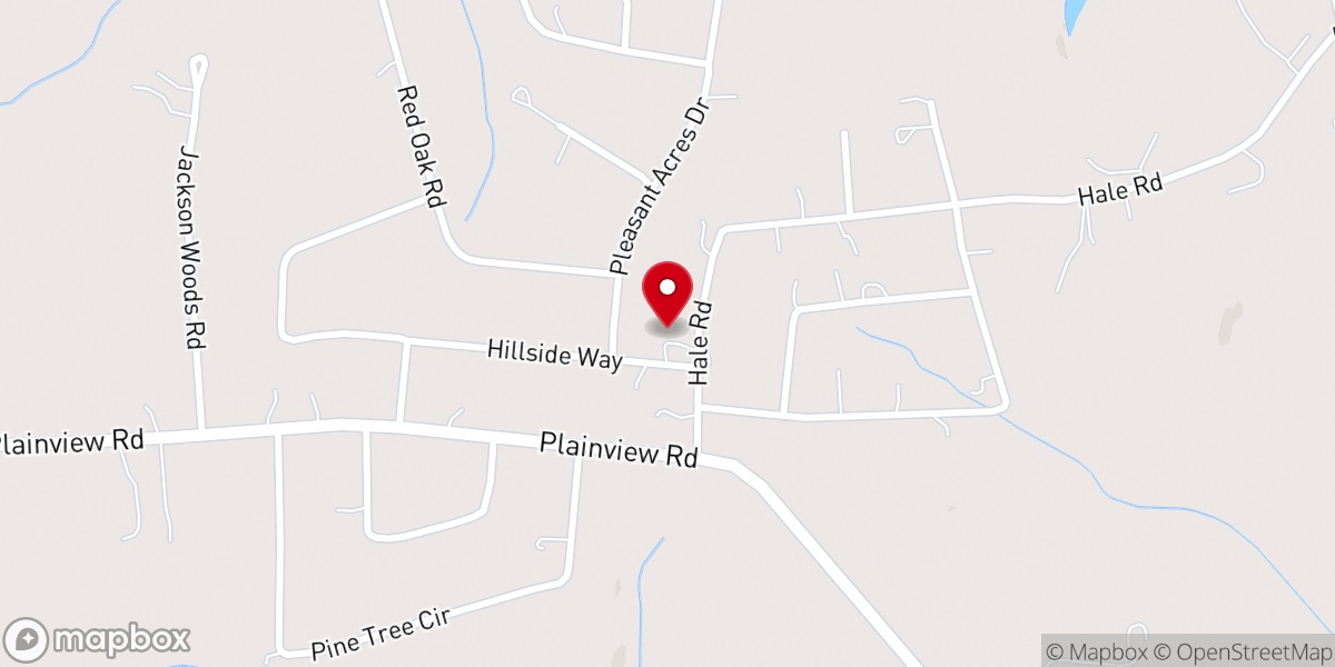 Map showing location of Pleasant Acres Church