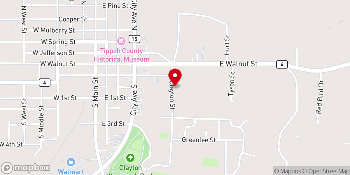 Map showing location of Carroll Roberson Ministries