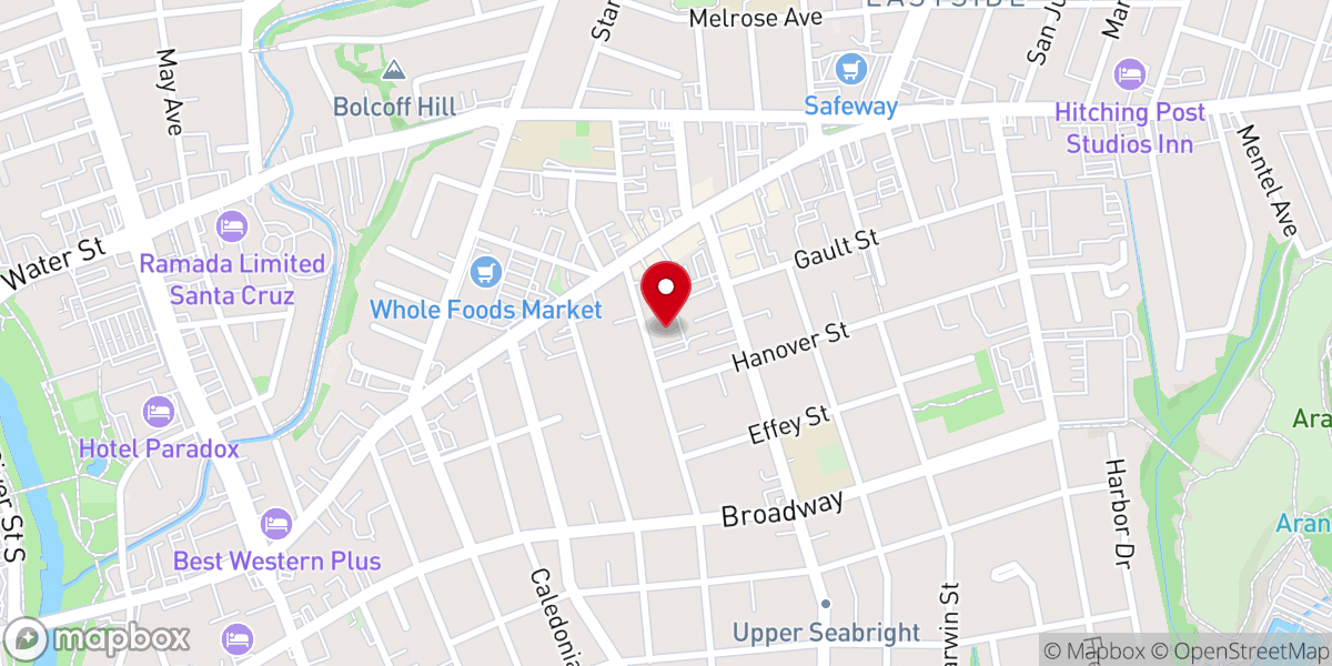 Map showing location of Santa Cruz Seventh-day Adventist Church