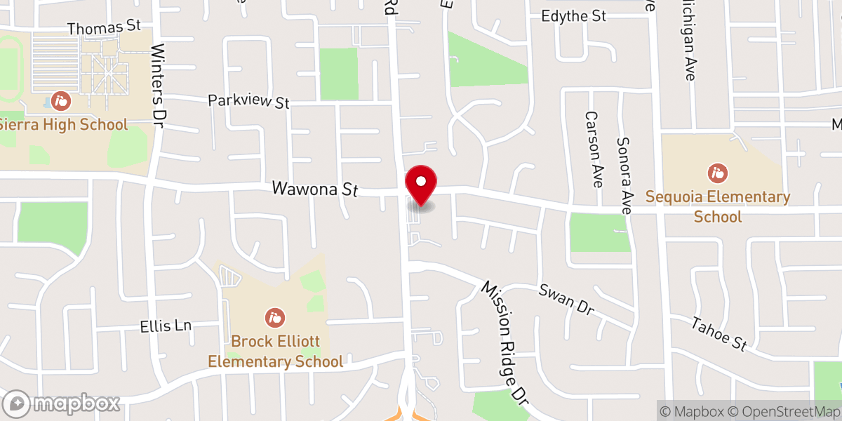 Map showing location of Sequoia Christian Preschool