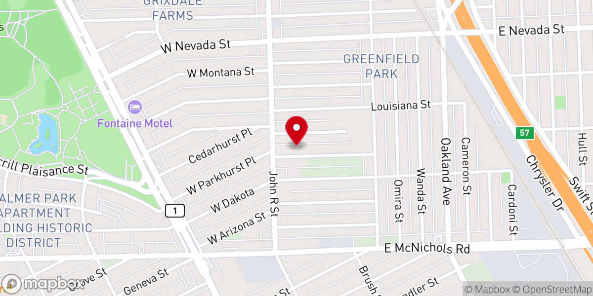 Map showing location of Rose of Sharon Church of God in Christ