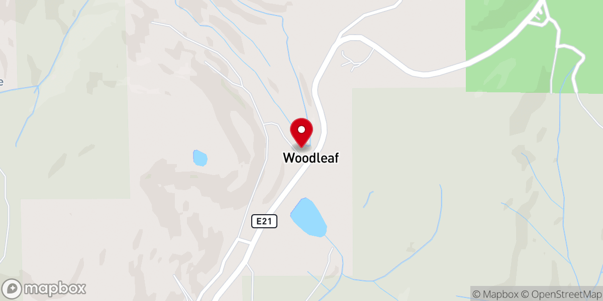 Map showing location of Woodleaf - A Young Life Camp