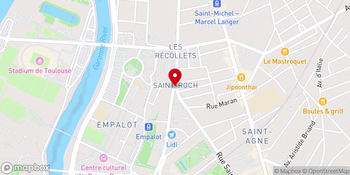 Map showing location of Église Notre-Dame de Férétra de Toulouse