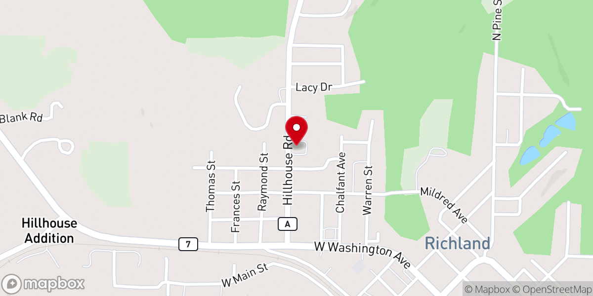 Map showing location of Grace Baptist Church