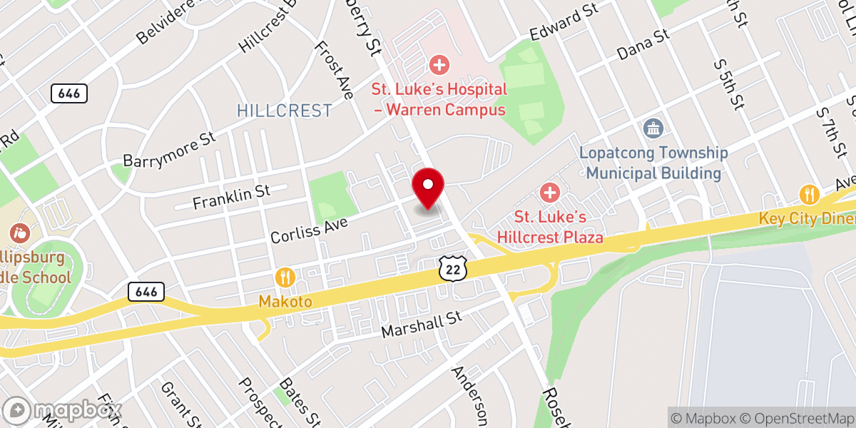 Map showing location of Grace Lutheran Church